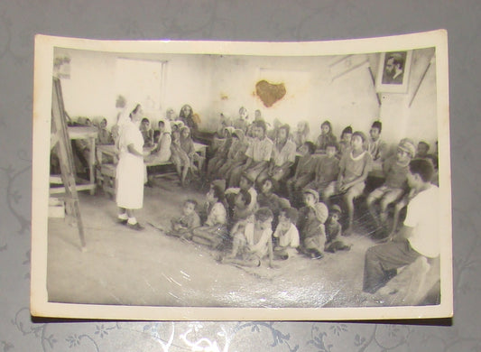 Photo Jewish judaica early israel yemenite jews children school hebrew Herzl