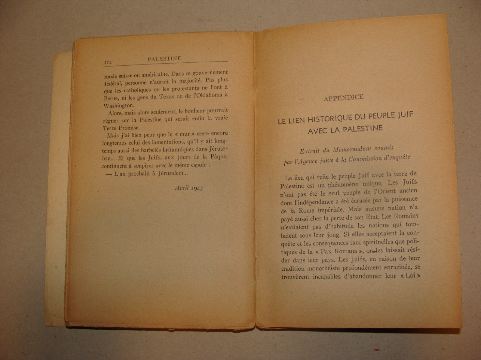 1947 PALESTINE CARREFOUR BRULANT Book French Israel Map Marcel Picard