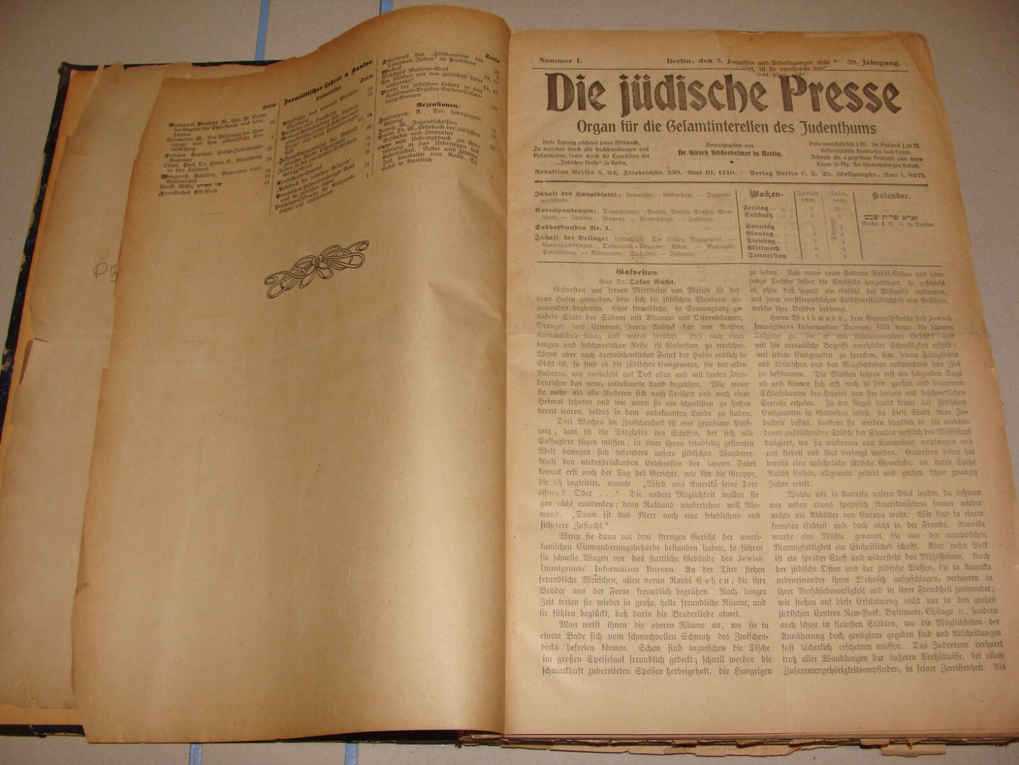 Germany Newspaper Jewish Judaica German   Die Judische Presse 1908 Hildesheimer