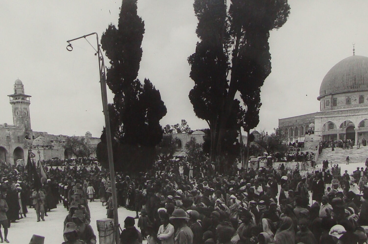 Photo Print, Palestine Israel Jerusalem 1930s Al Aqsa Mosque Flags Arab Islam