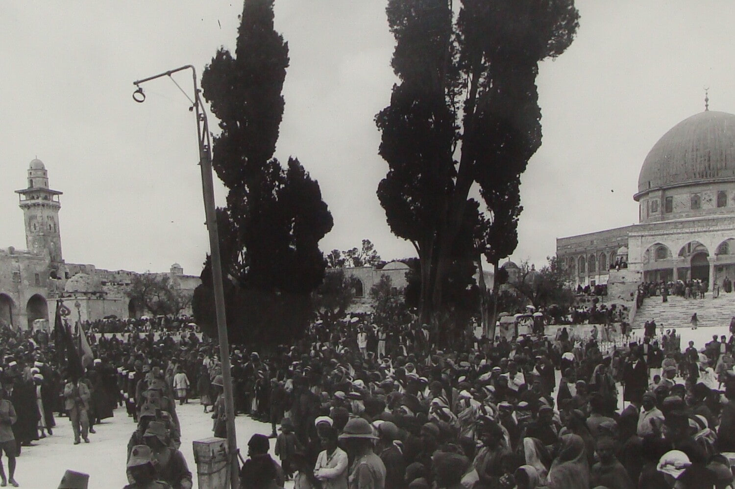 Photo Print, Palestine Israel Jerusalem 1930s Al Aqsa Mosque Flags Arab Islam