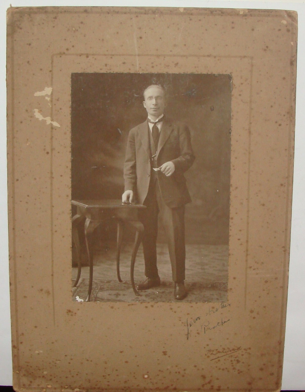 Photo Jewish Judaica 1922 Australia Geelong Cabinet x2 Zionist Yiddish Writing