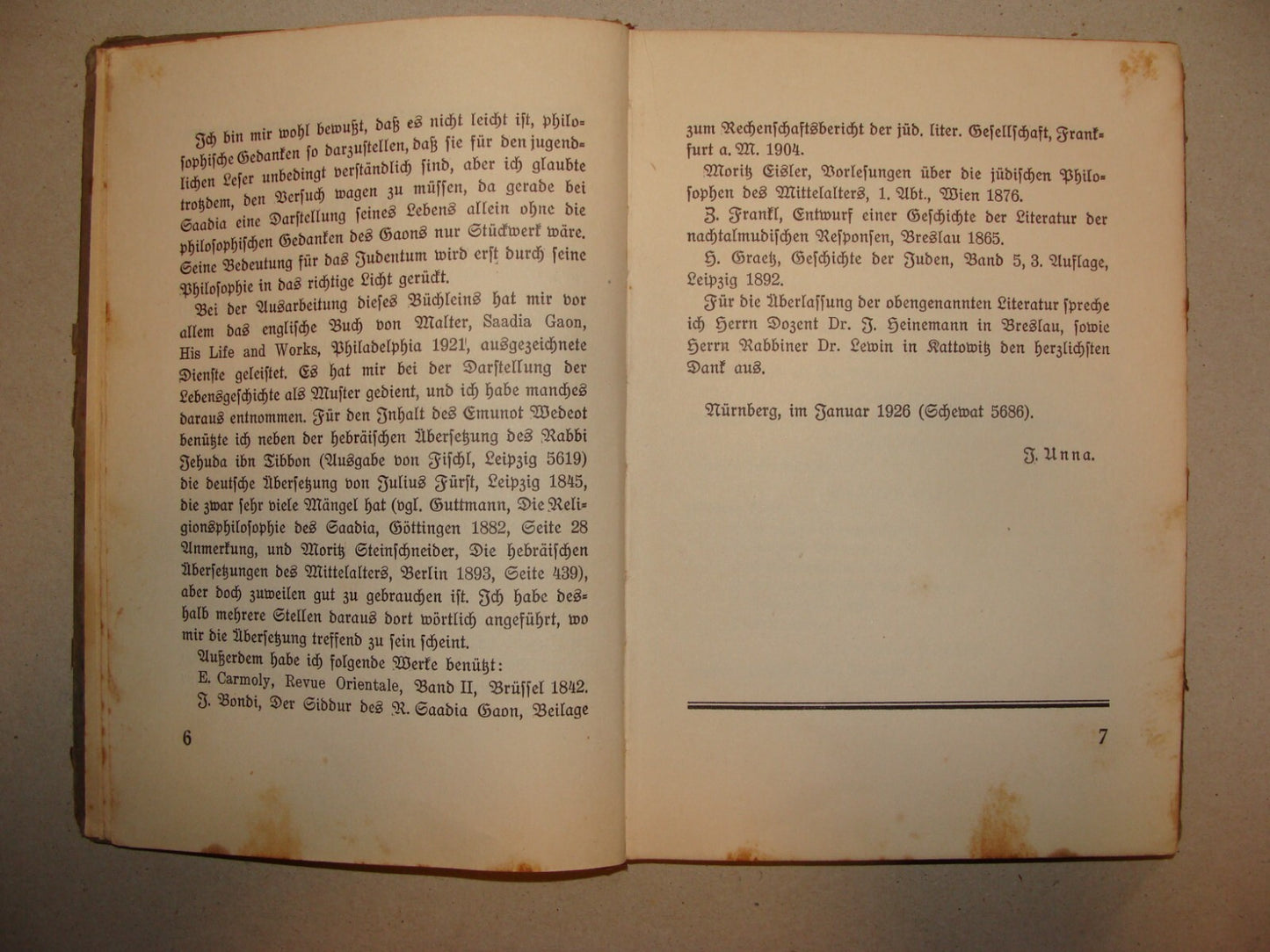 Germany Book Jewish Judaica Rabbi Saadia Gaon History Babylon Iraq Baghdad 1926