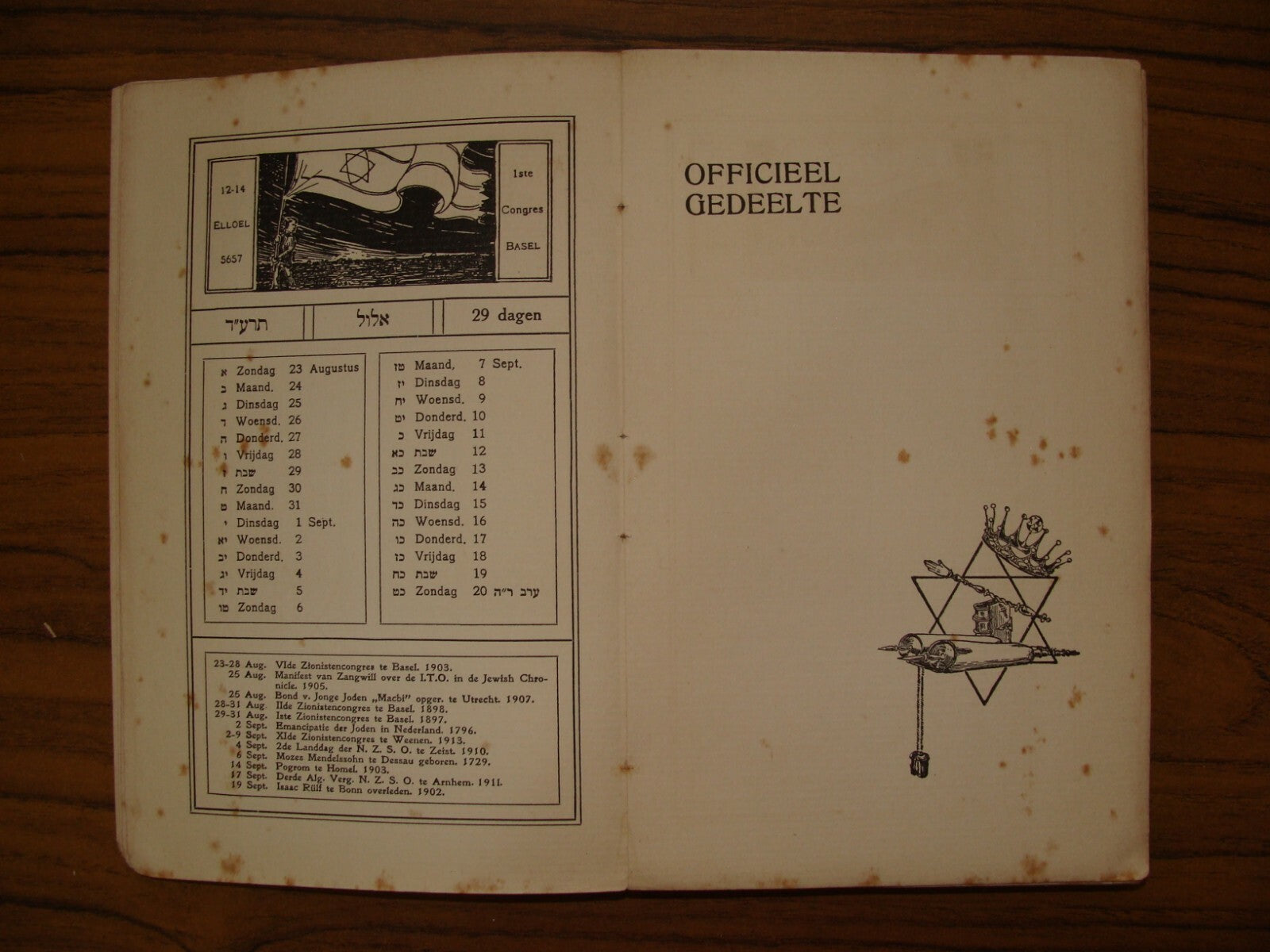 Jewish Judaica 1913 Zionist Student Yearbook Holland Netherlands Dutch Zionism