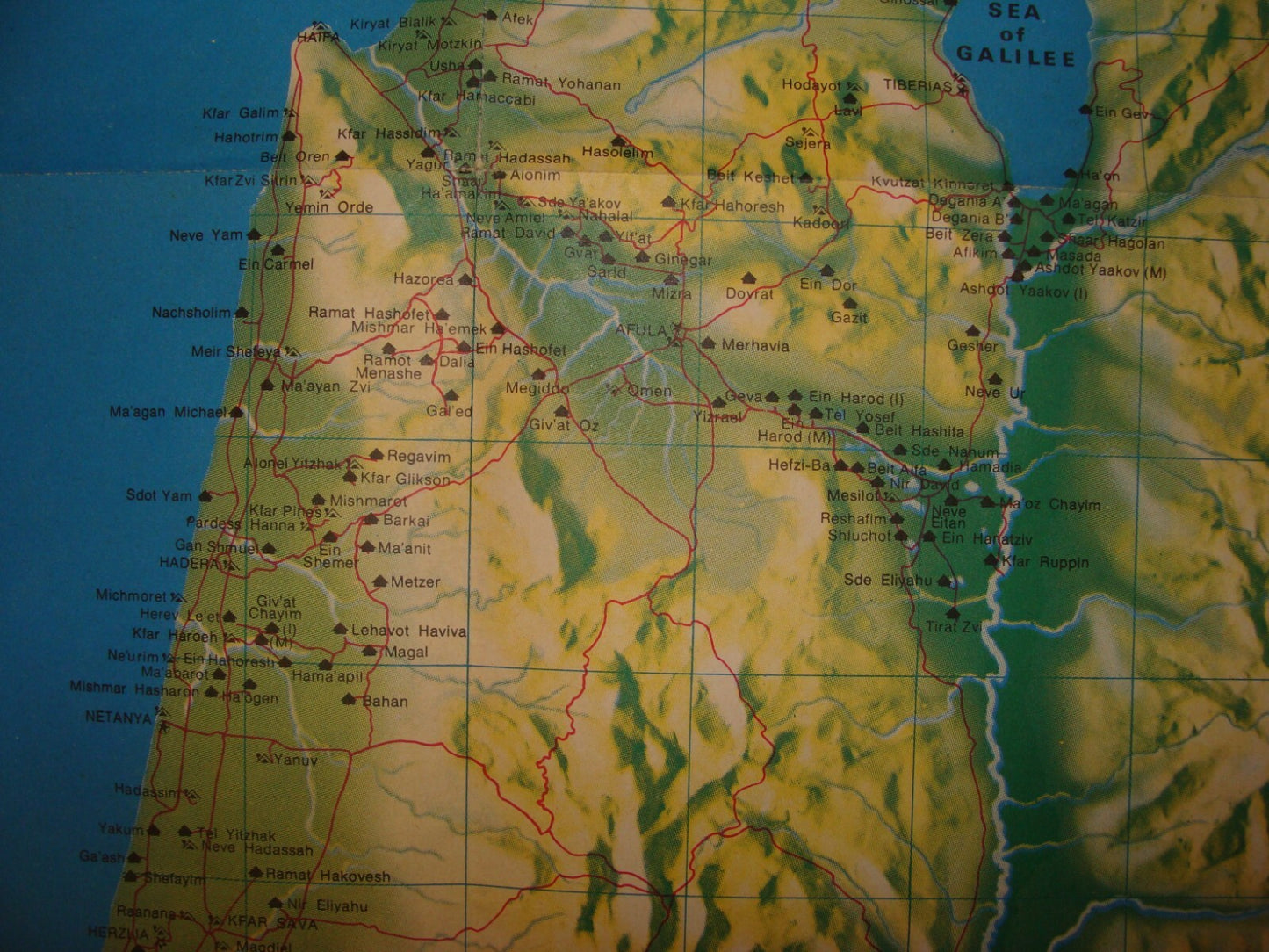 Map Israel 1950s Youth Aliyah Zionist Kibbutz Moshav Agriculture Settlements