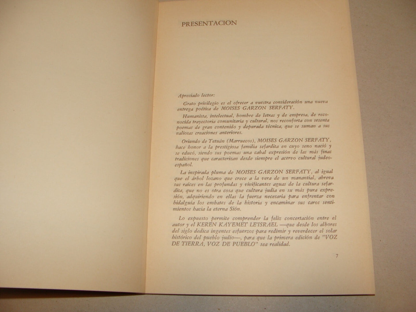 Book Jewish Spanish 1987 Venezuela Caracas Moises Garzon Sarfaty Serfaty SIGNED