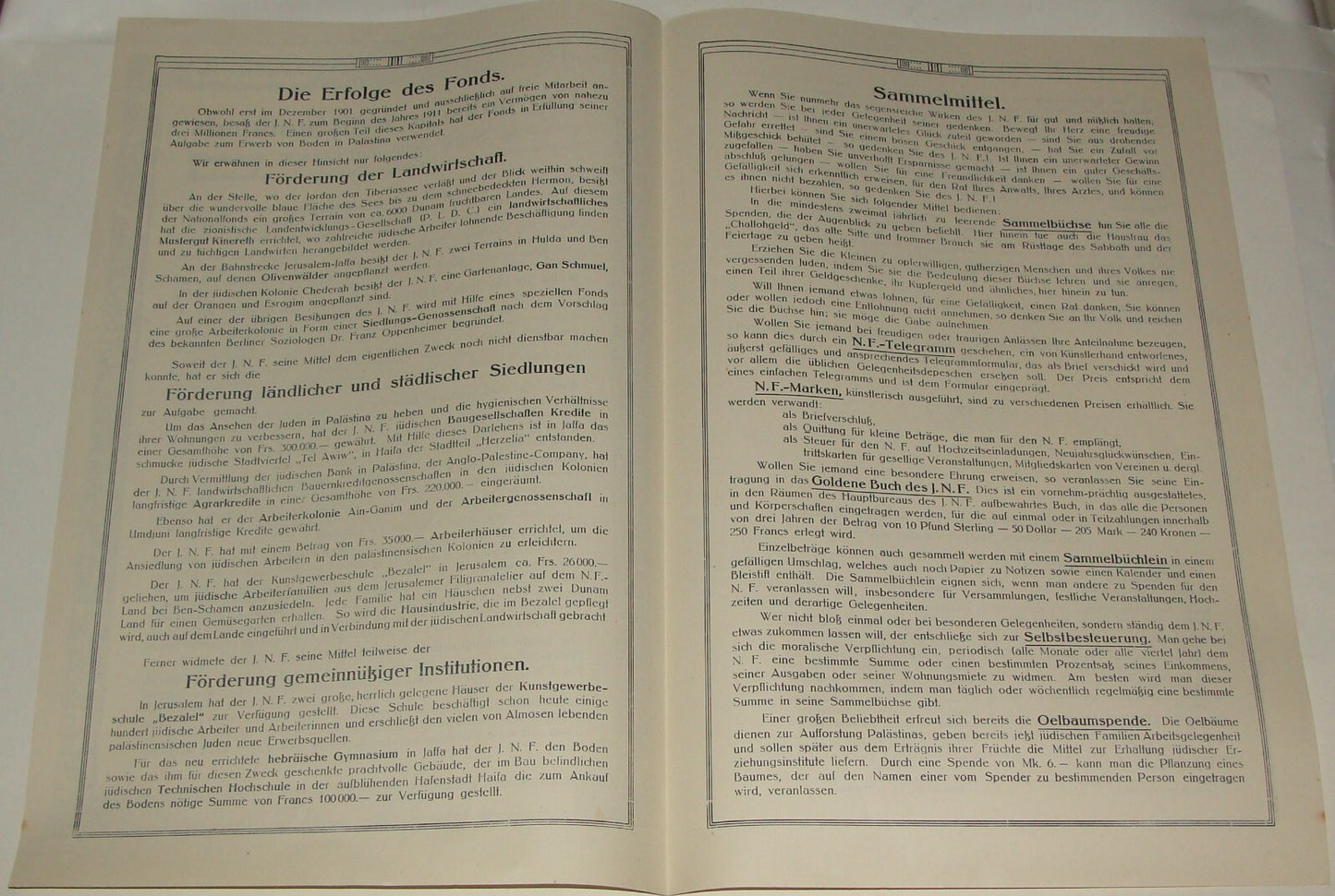 Germany National Fund Jewish RARE Judaica 1912 German Info Leaflet Zionist Koln