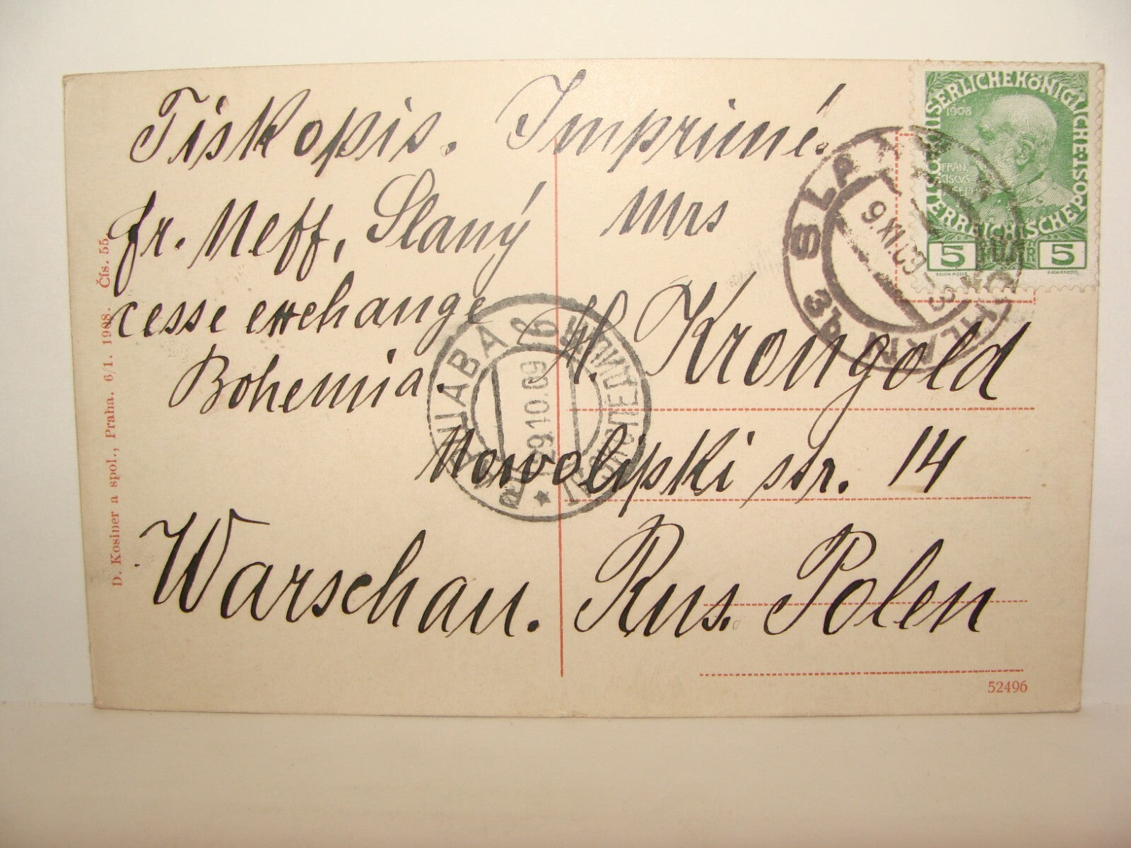 Card Jewish 1909 Czech Slovakia Prague Praha Postcard Cemetery