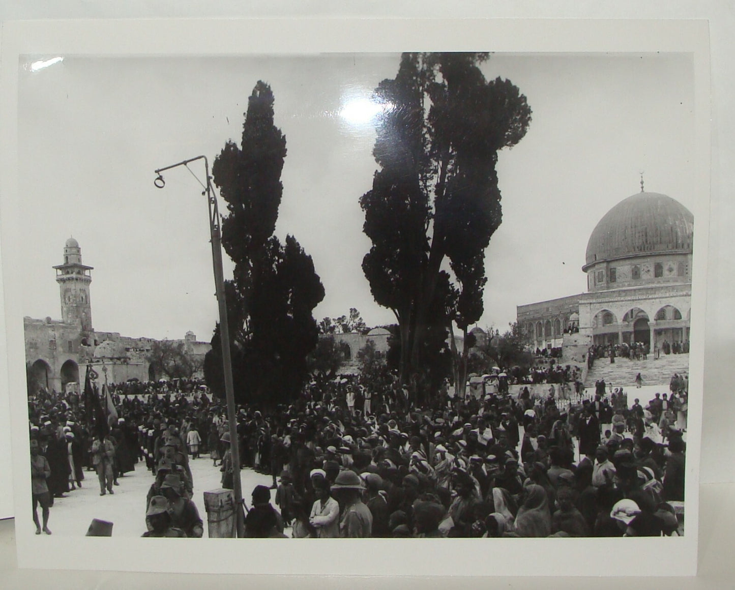 Photo Print, Palestine Israel Jerusalem 1930s Al Aqsa Mosque Flags Arab Islam