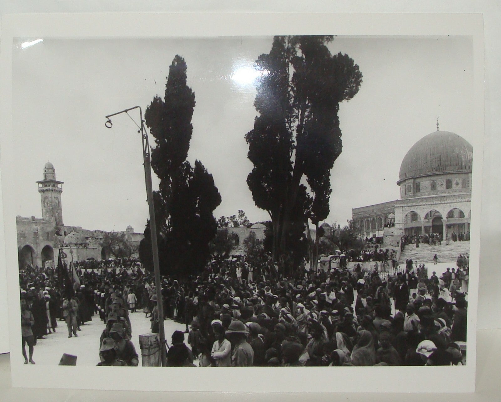 Photo Print, Palestine Israel Jerusalem 1930s Al Aqsa Mosque Flags Arab Islam