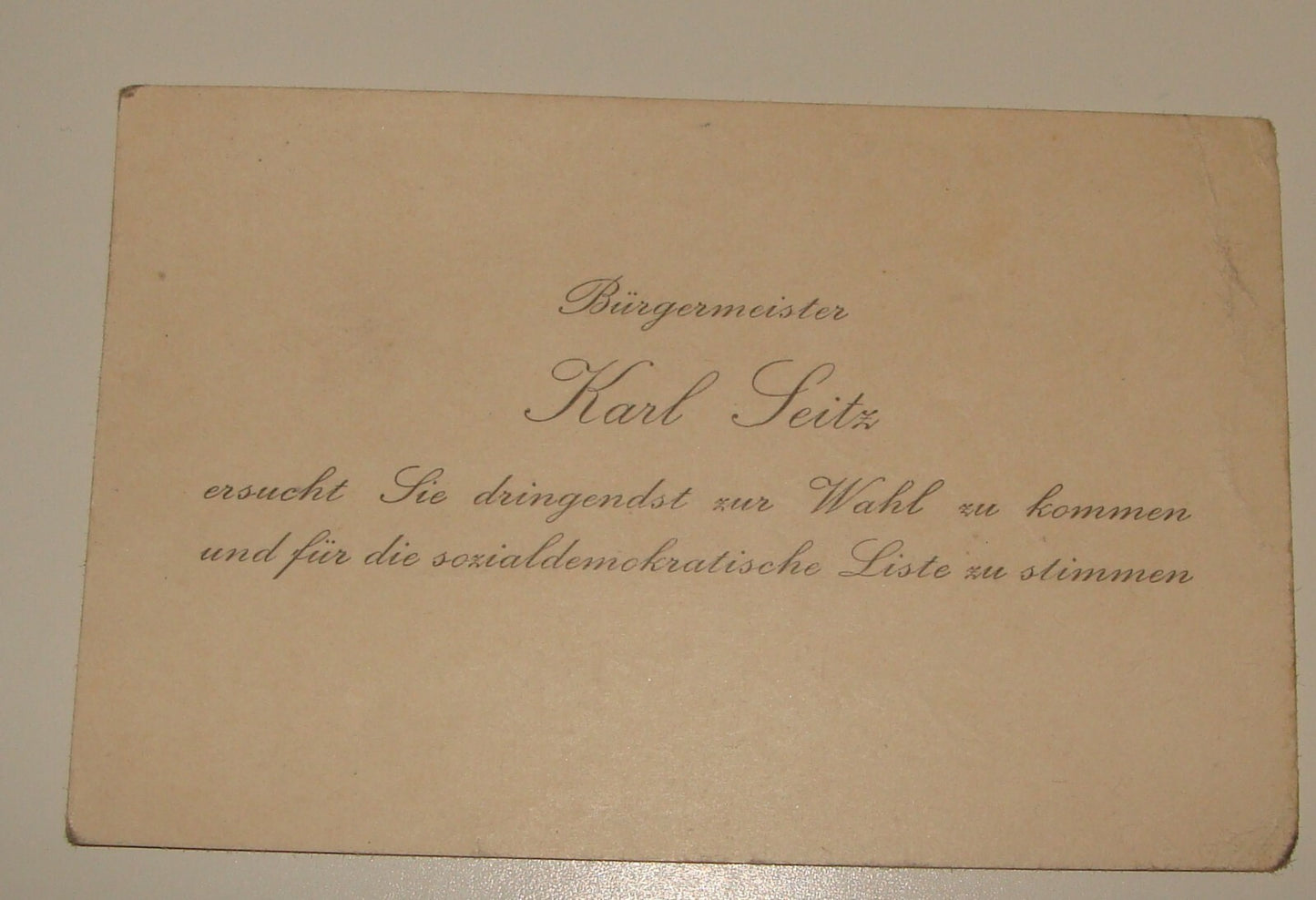 1920s Austria Wien KARL SEITZ Mayor Card Elections Political Vienna