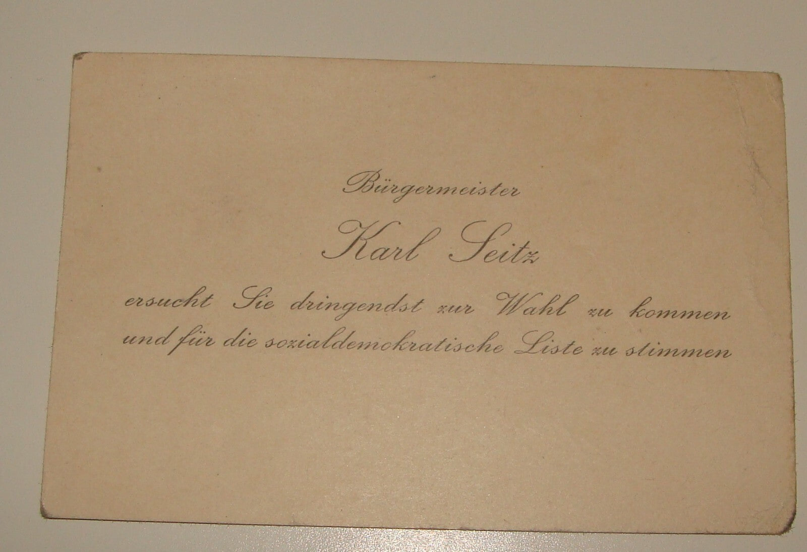 1920s Austria Wien KARL SEITZ Mayor Card Elections Political Vienna