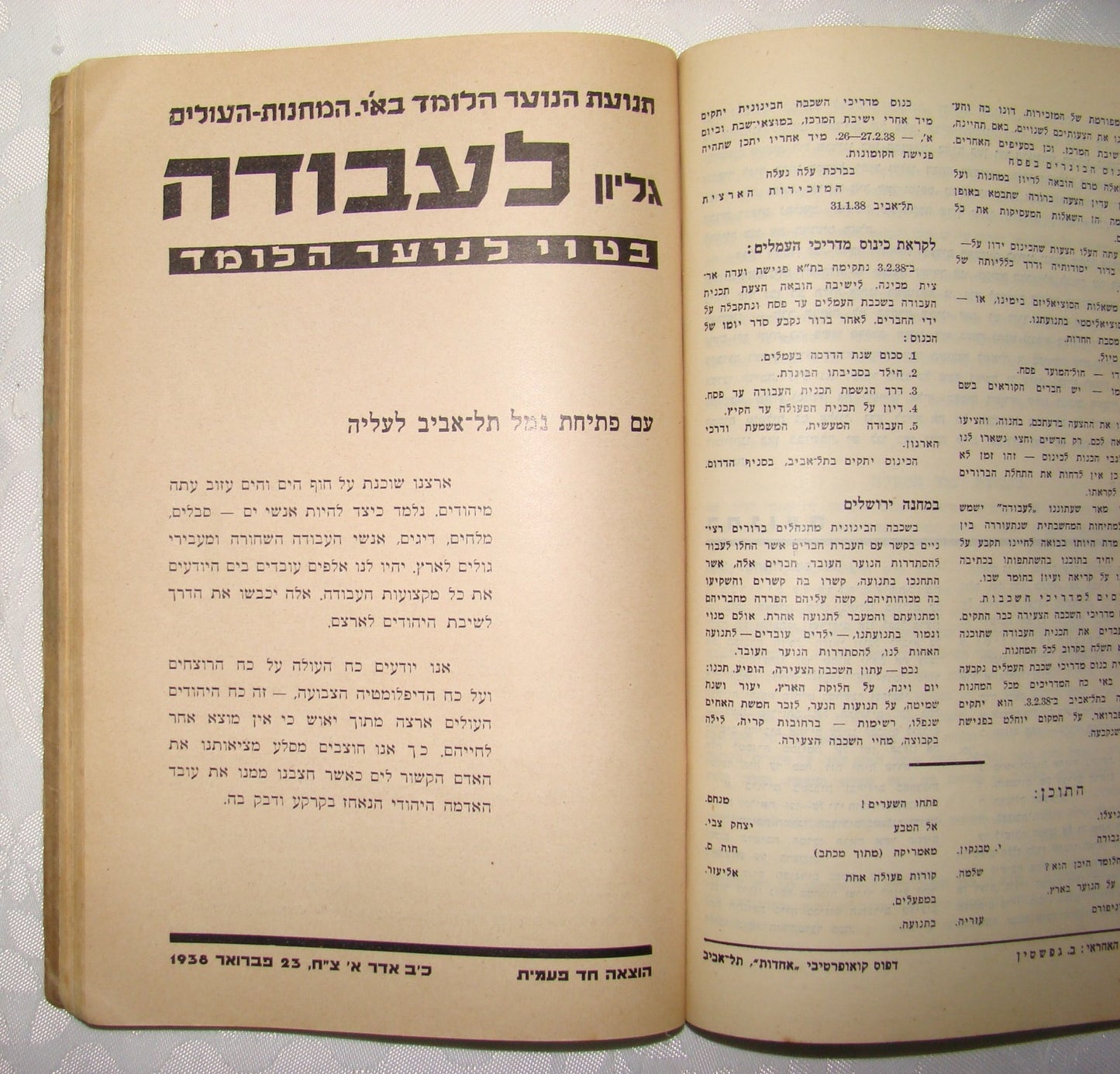 Booklet Palestine Jewish Judaica 1937 Israel Hebrew Youth Movement Zionist