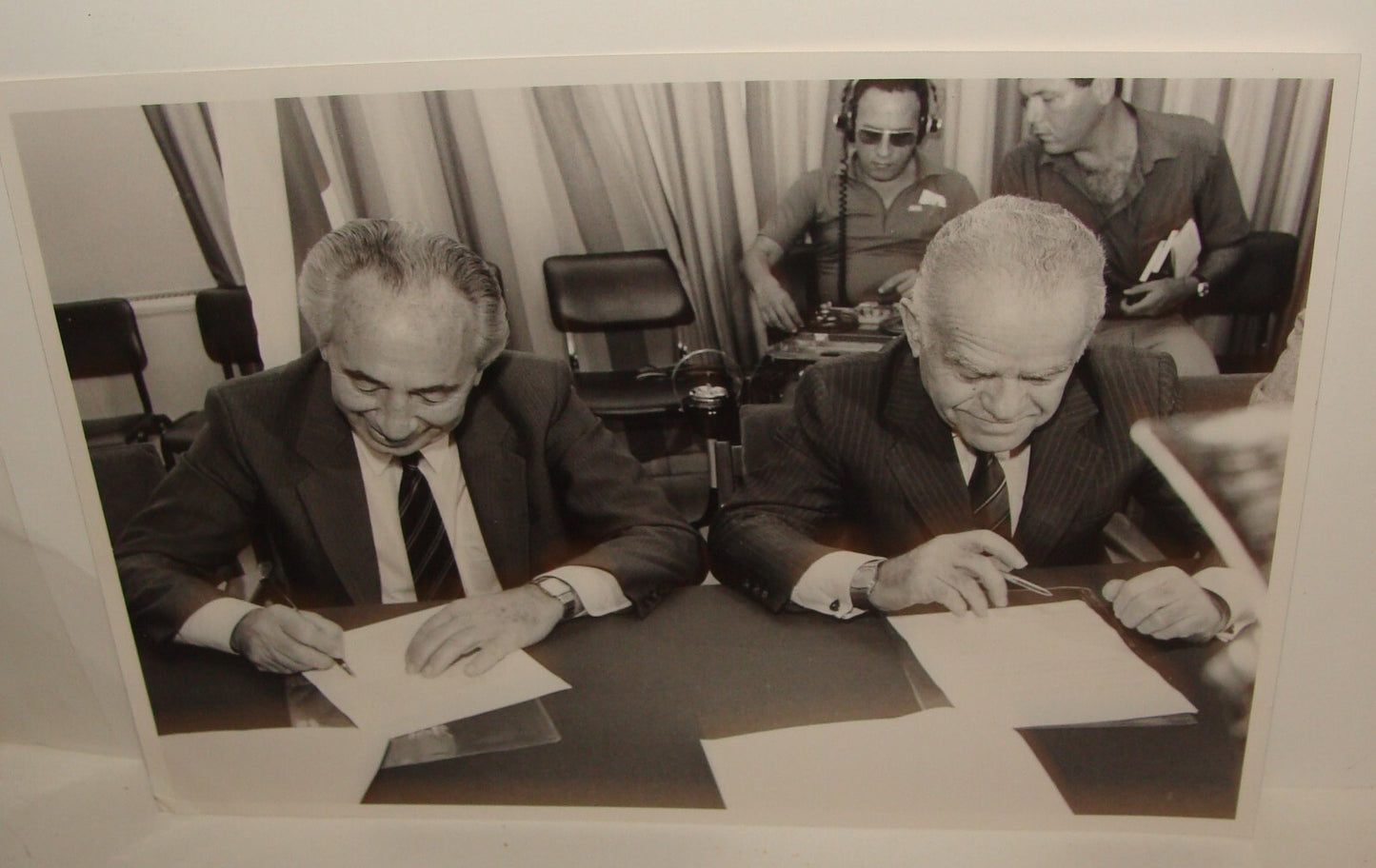 Pol Press Photo Israel Israeli Prime Minister Shimon Peres Vice Yitzhak Shamir