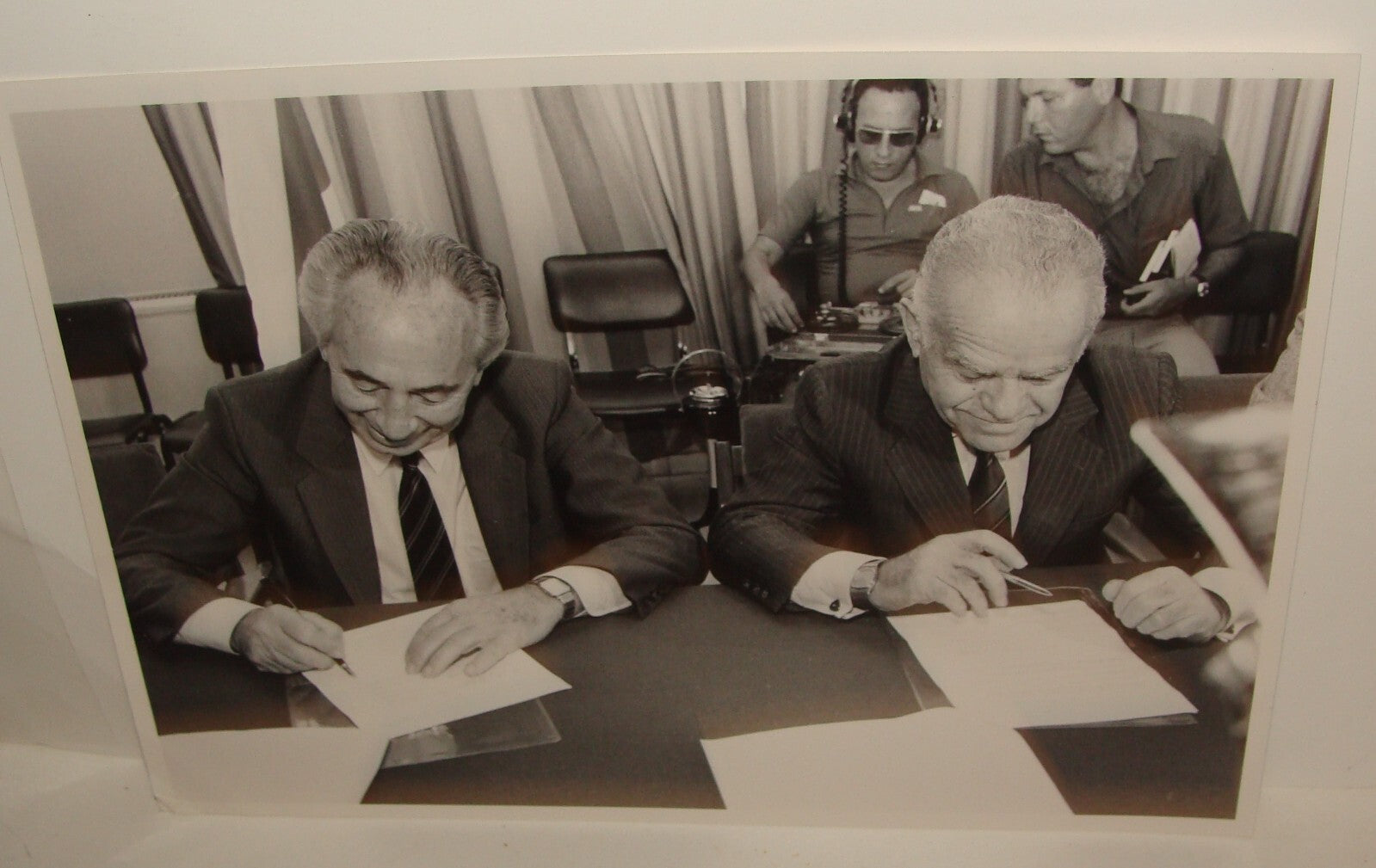 Pol Press Photo Israel Israeli Prime Minister Shimon Peres Vice Yitzhak Shamir