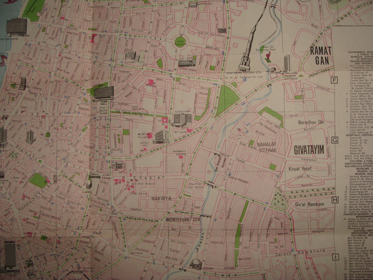 Map Jewish Judaica 1970 Israel TEL AVIV JAFFA Brochure