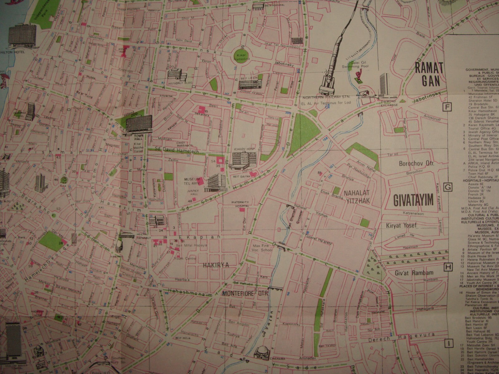 Map Jewish Judaica 1970 Israel TEL AVIV JAFFA Brochure