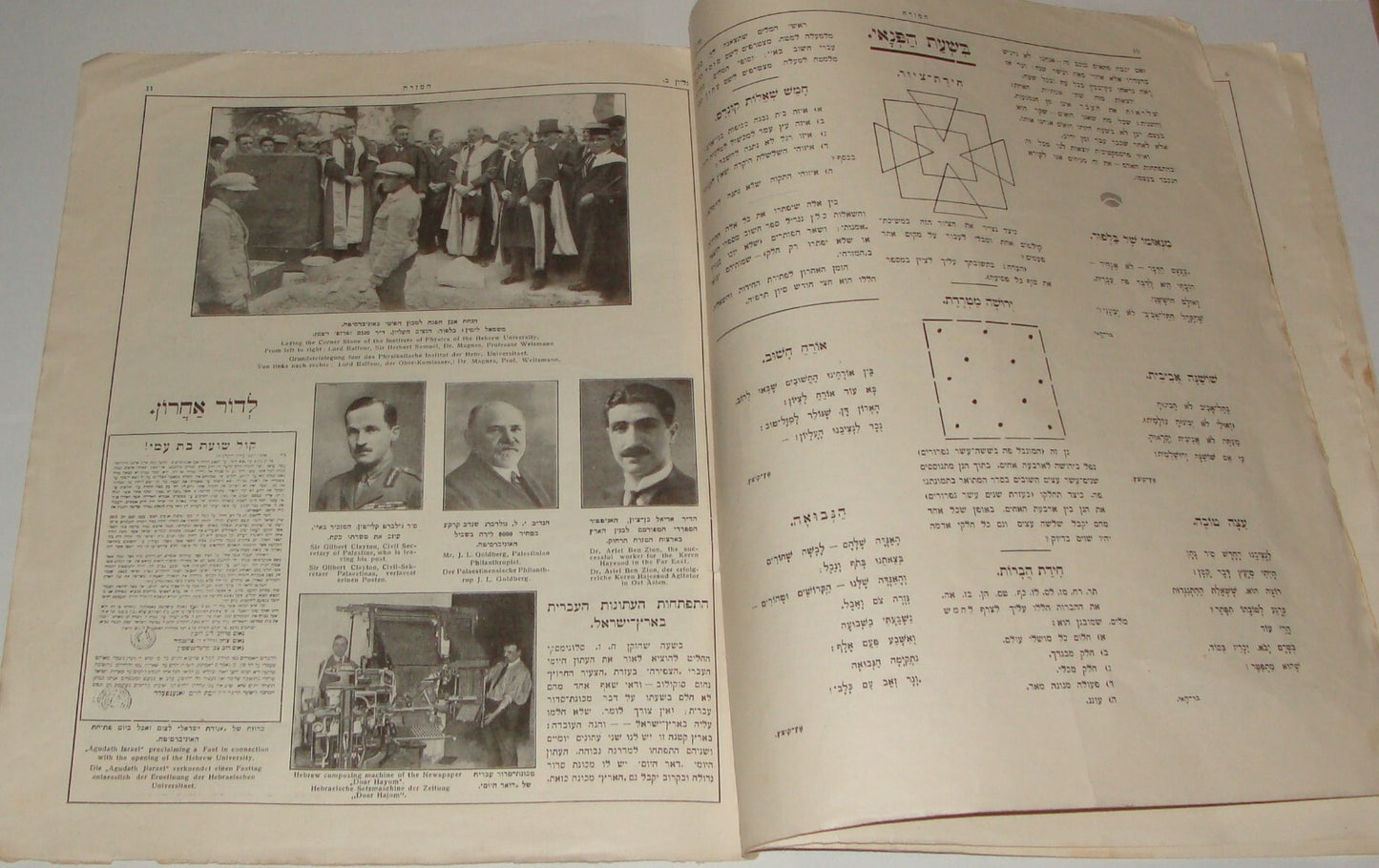 Magazine Palestine Jewish 1925 Israel Jerusalem HAMIZRAH Hebrew Zionist RARE