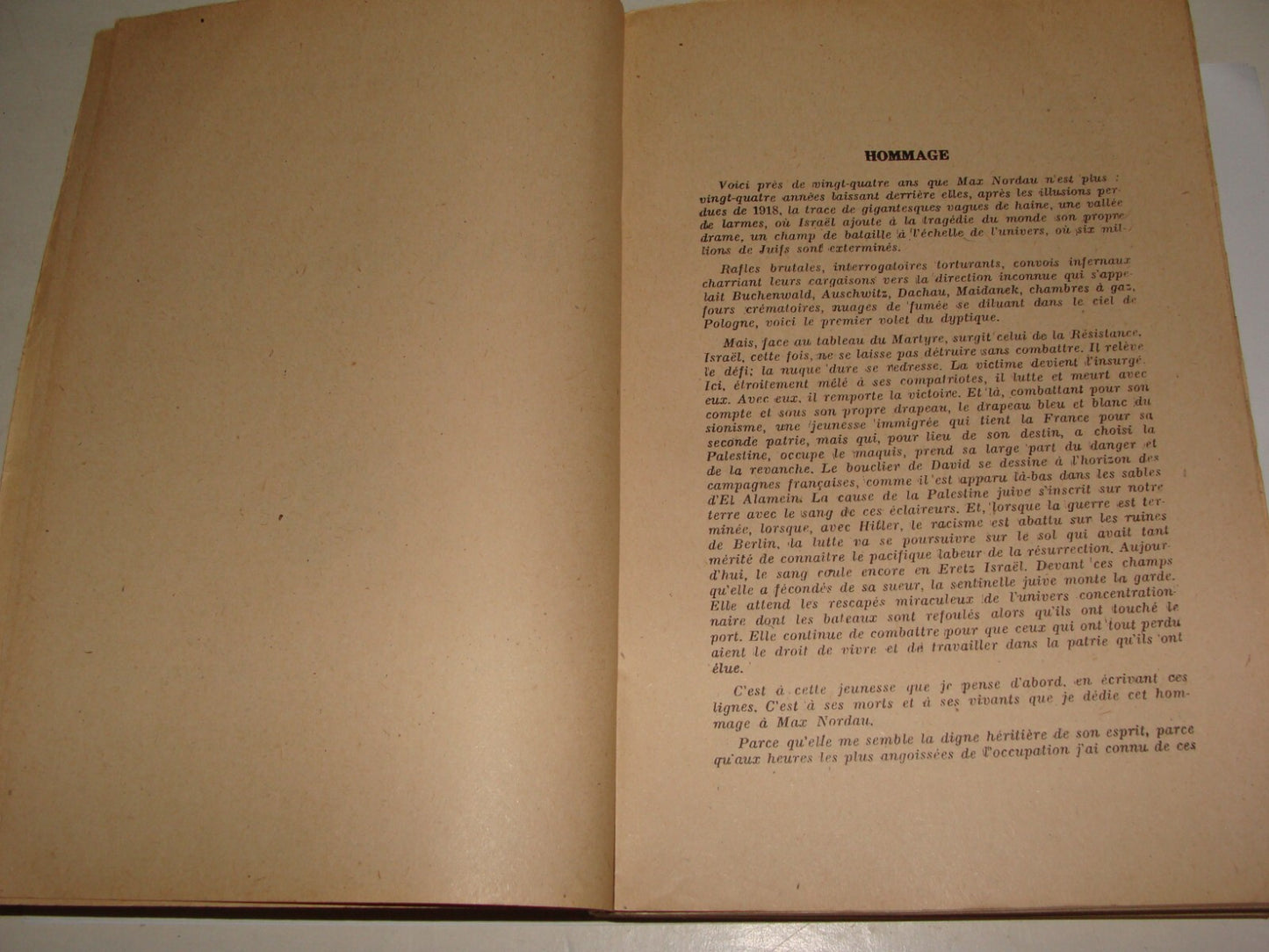 Book Jewish Judaica 1948 Max Nordau MAXA SIGNED History Zionist France French