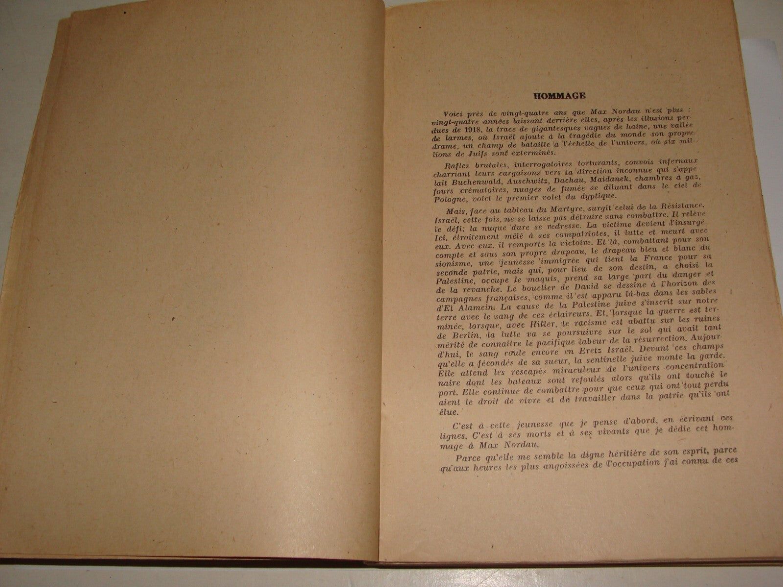 Book Jewish Judaica 1948 Max Nordau MAXA SIGNED History Zionist France French