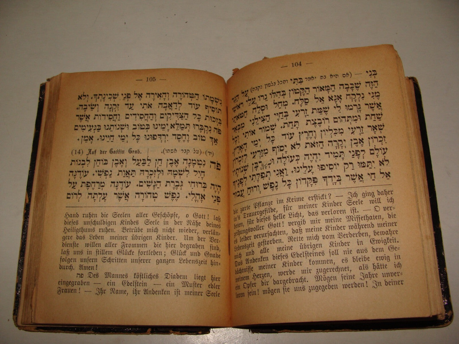 Book Jewish Judaica Antique 1892 Austria Vienna Wien Prayer Hebrew German