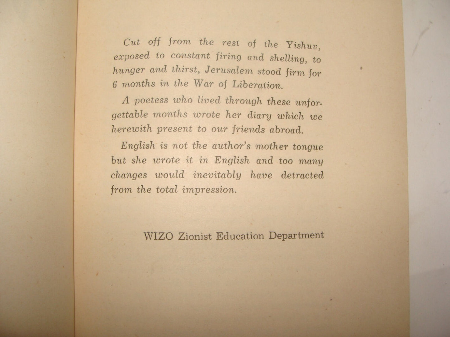 Israel Army Jewish Judaica Israeli Hebrew 1950 JERUSALEM WAR DIARY Independence