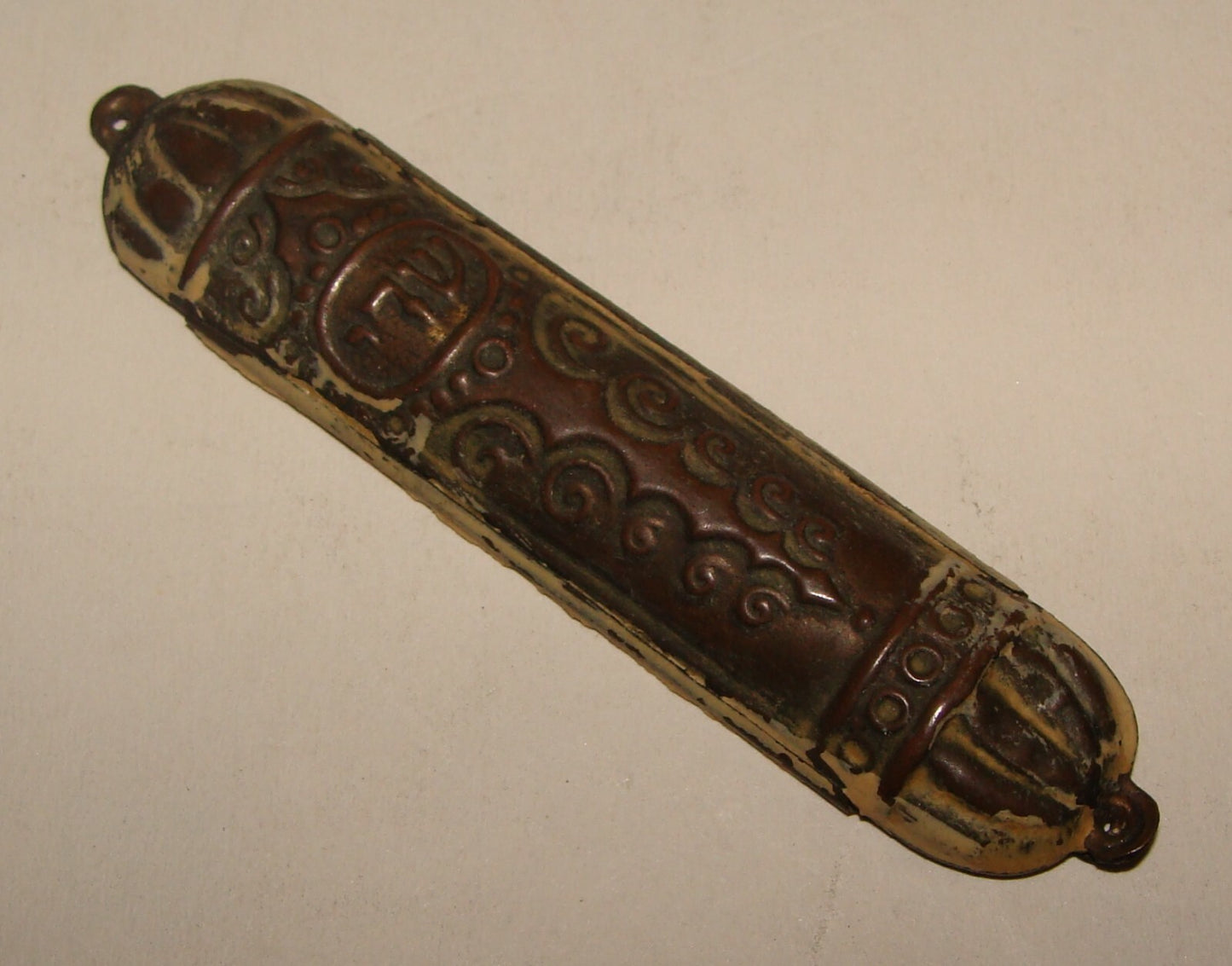 Jewish Judaica Palestine Israel 1920s Hebrew BEZALEL Art Mezuza Mezuzah