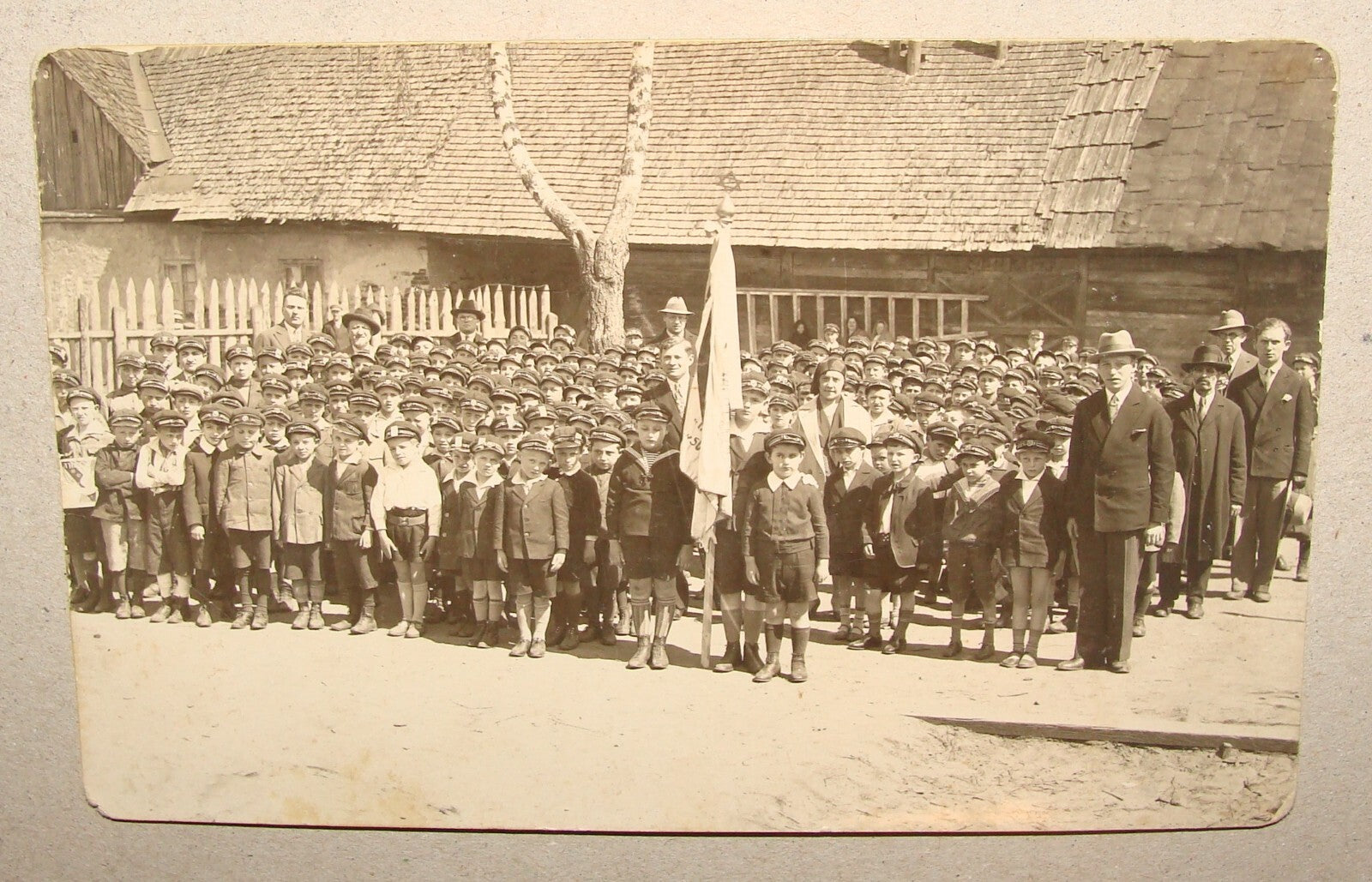 Photo Jewish Card Judaica 1930s Poland Hebrew Zionist School Kids Children