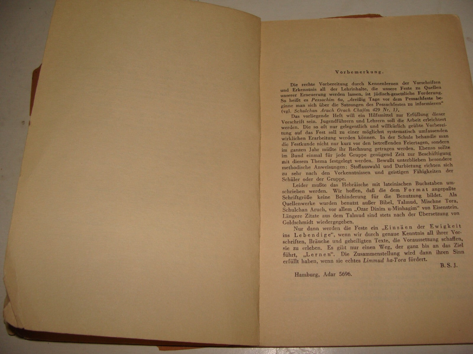 Germany Book Jewish Judaica 1936 Passover Pesach Zionist Youth Torah German