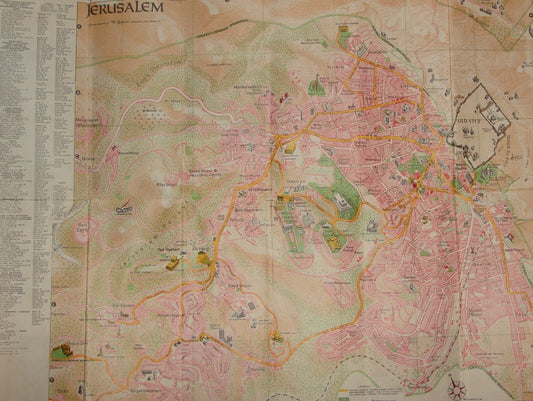 Map Jewish Judaica Israel Israeli West JERUSALEM 1967 Tourist Guide