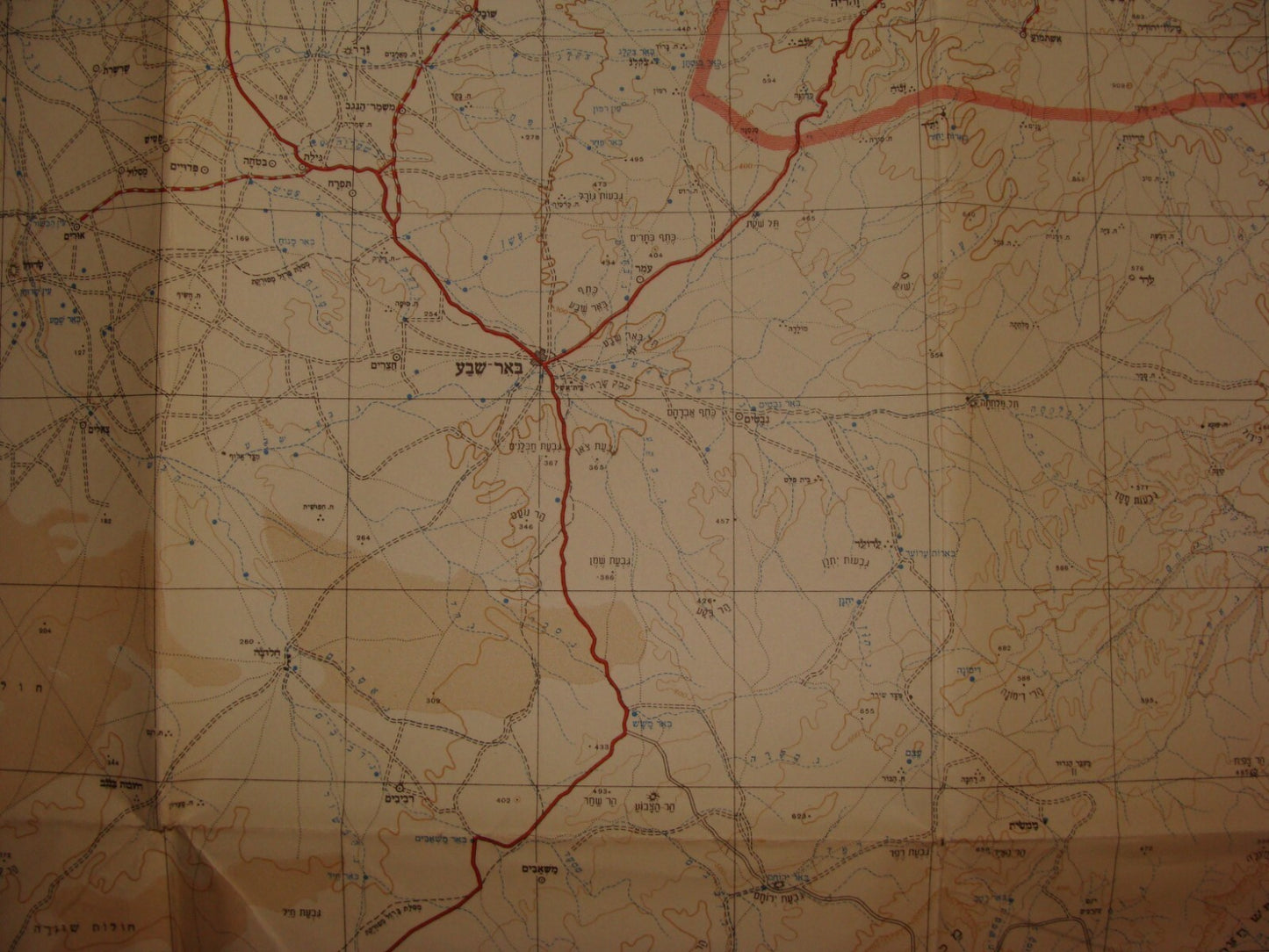 Map Jewish Judaica ISRAEL 1950 SOUTH Hebrew NEGEV NAMES