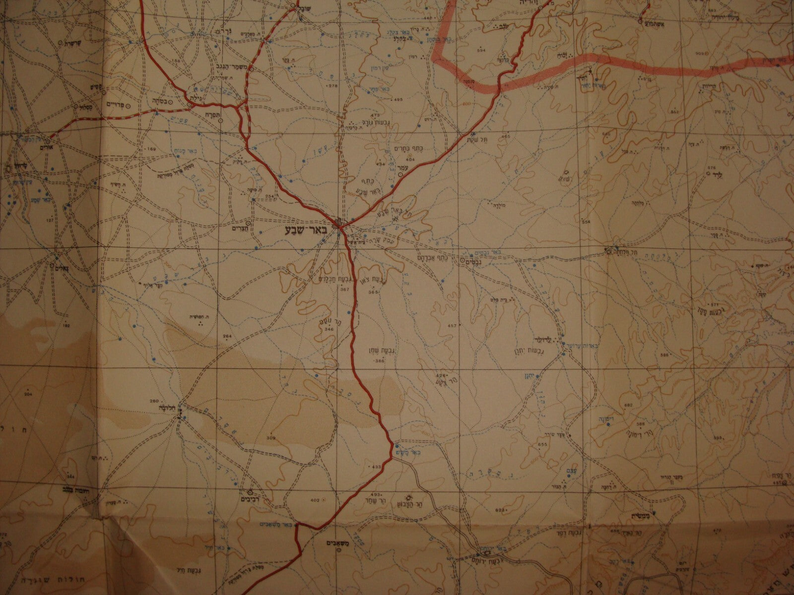 Map Jewish Judaica ISRAEL 1950 SOUTH Hebrew NEGEV NAMES