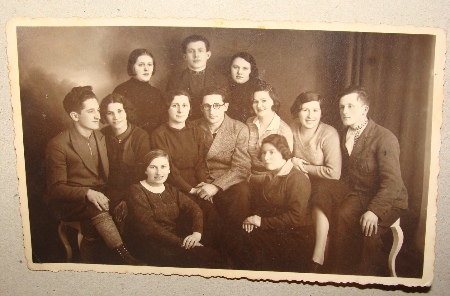 Photo Jewish Card 1920s Lithuania Klaipeda Memel Postcard Zionist Youth Yiddish