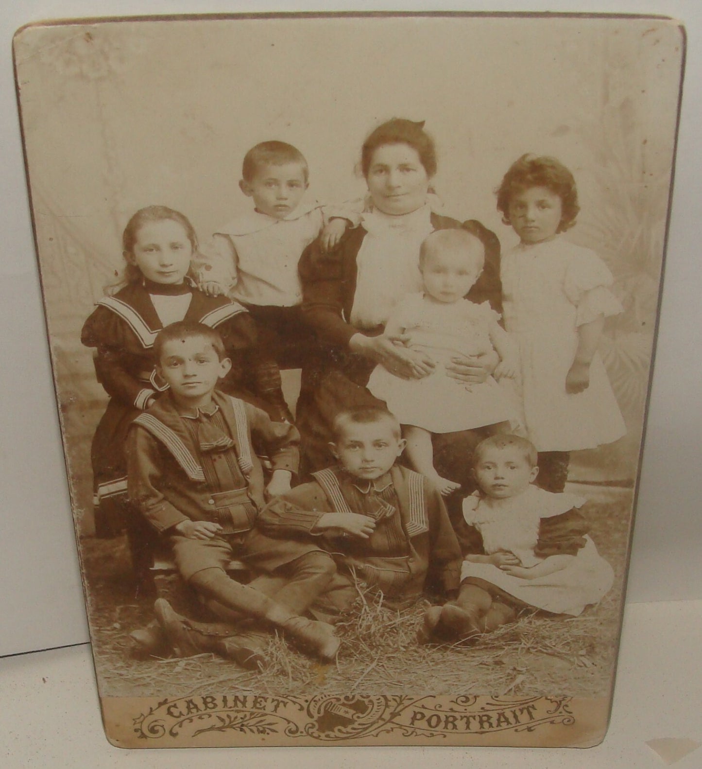 Photo Jewish Judaica Antique CDV Cabinet Russia Russian Soviet Family Written