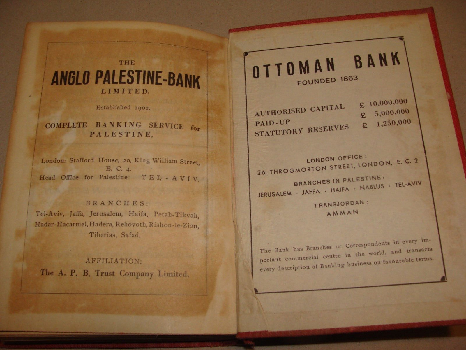 Book Palestine Guide including Trans Jordan Travel 1946 Israel Jerusalem Matson