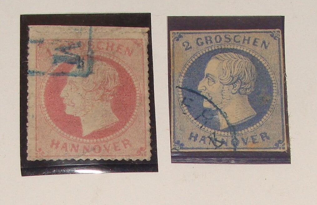 Germany 1859 German Empire Hanover Hannover Groschen Stamp Lot x2