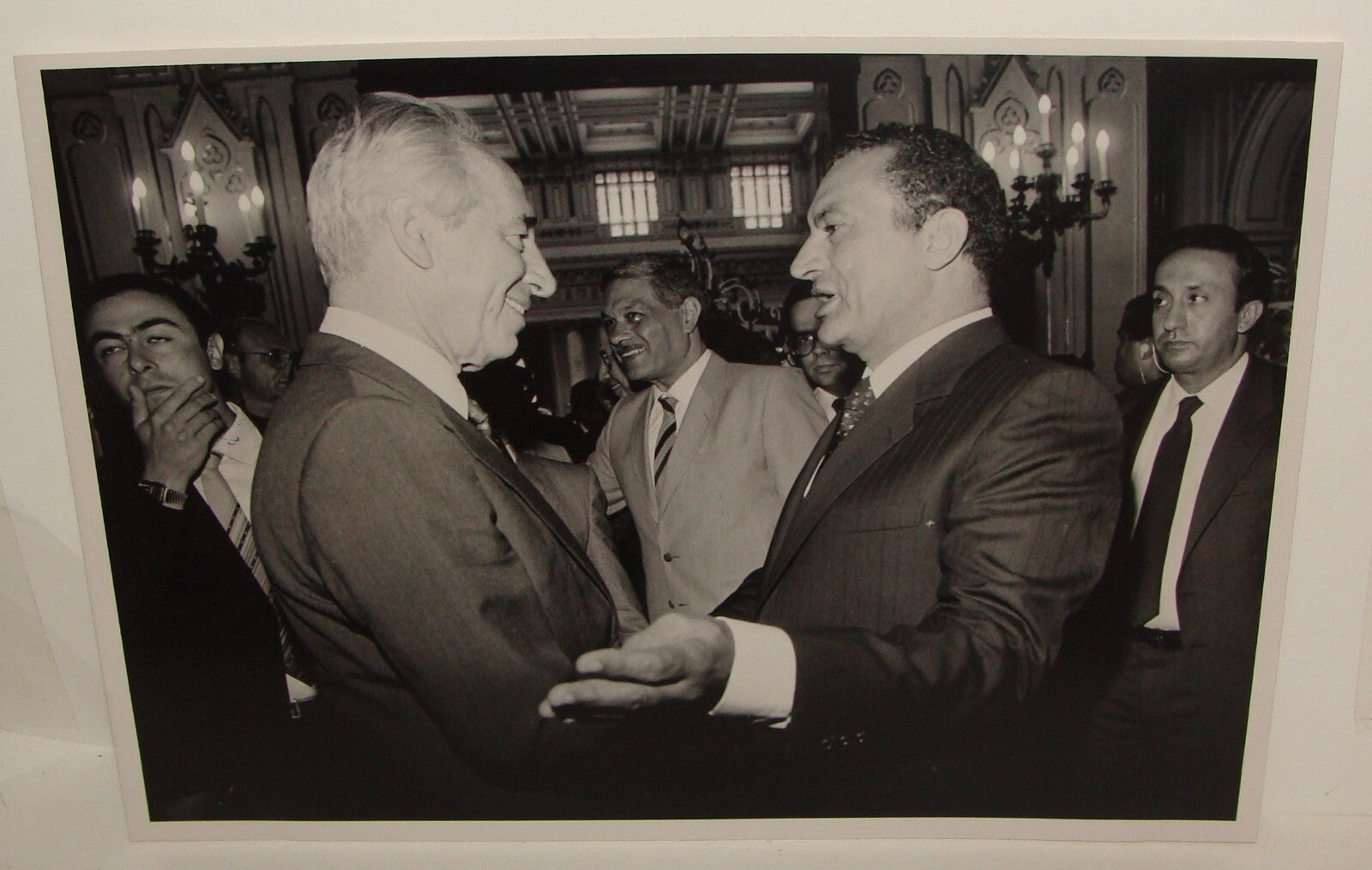 Pol Press Photo Israel Prime Minister Shimon Peres Egypt President Mubarak 1986