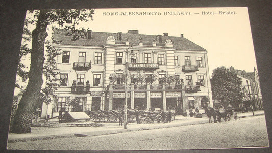 1910 Poland Nowo Aleksandria Pulawy Photo Postcard Stamp Hotel Bristol