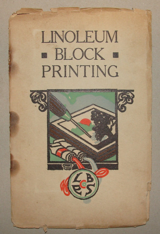 LINOLEUM BLOCK PRINTING Book American USA New Jersey Supply Company Art