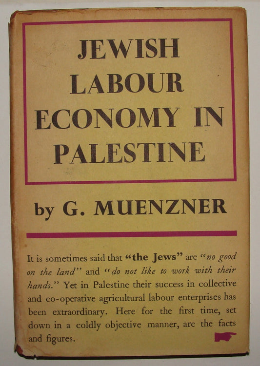Book Jewish Judaica 1945 Labour Economy In Palestine Muenzner England London