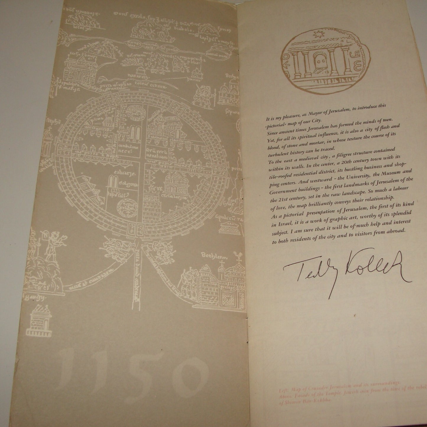 RARE Israel JERUSALEM Map 1969 Guide POST SIX DAY WAR Wim Van Leer BOLLMANN