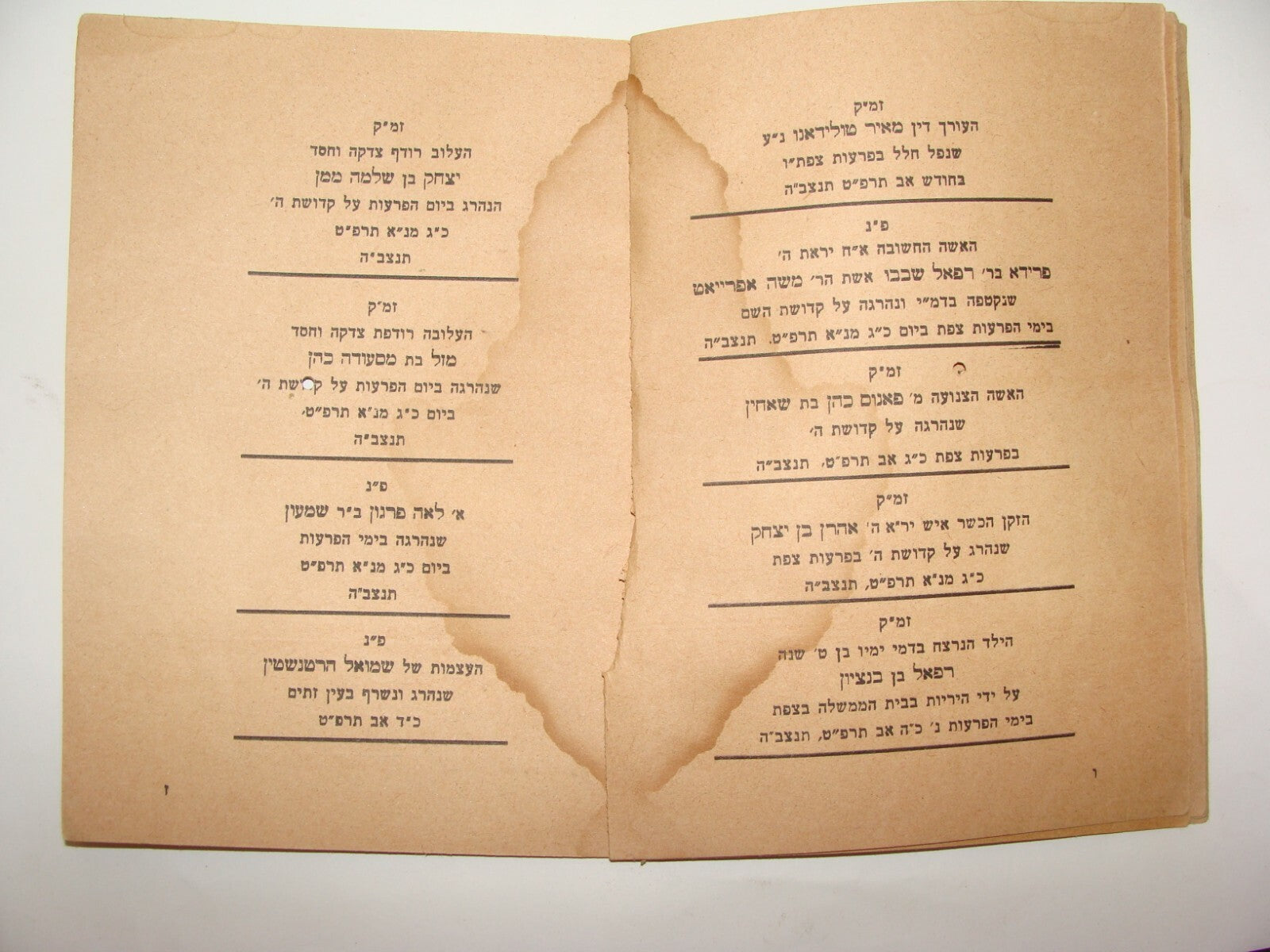 Book Jewish Judaica Haifa Safed 1938 Arab Revolt Palestine Israel Casualties