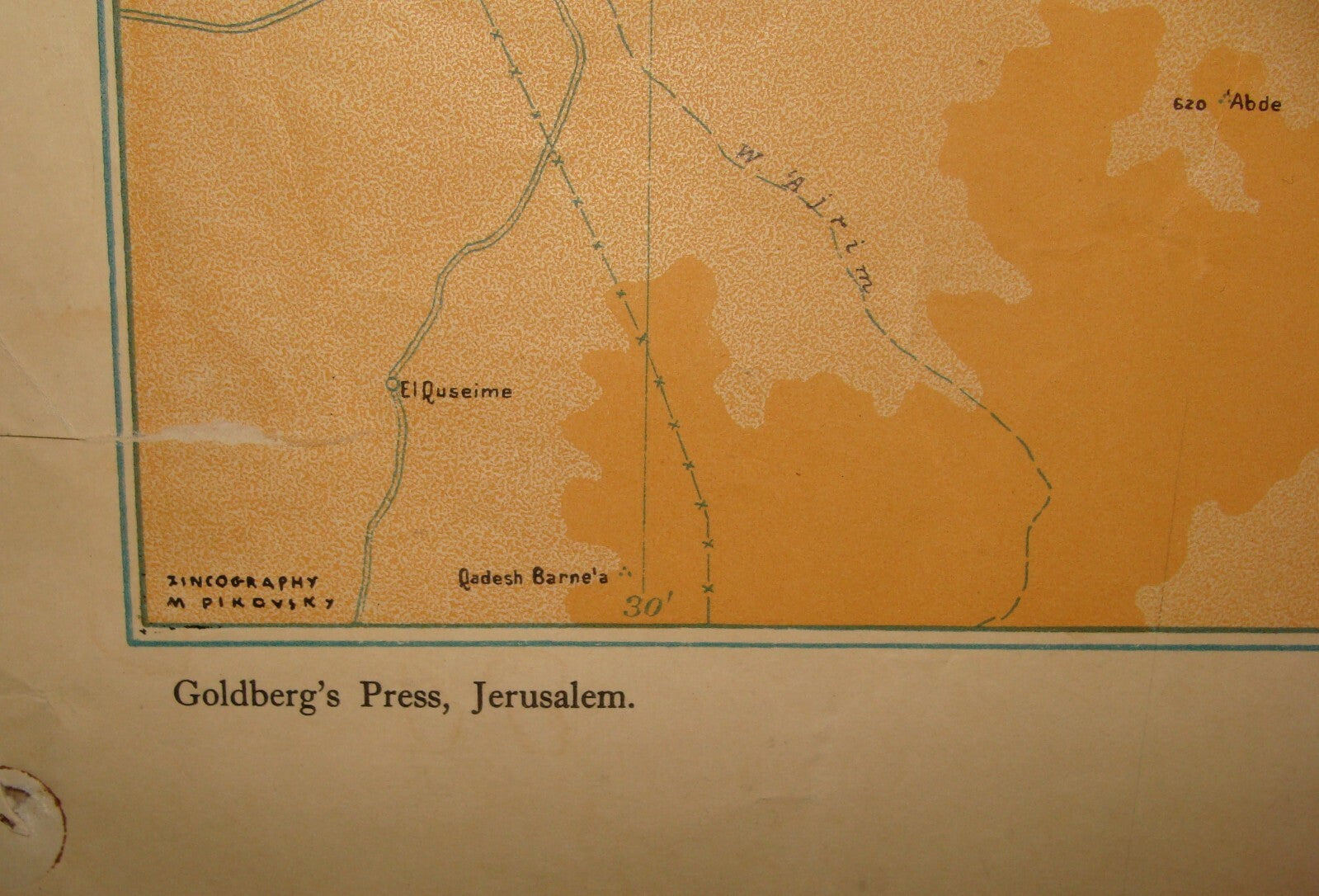 Map Palestine 1930s ERETZ ISRAEL KKL JNF Jewish Agency Zionist Settlements Fund