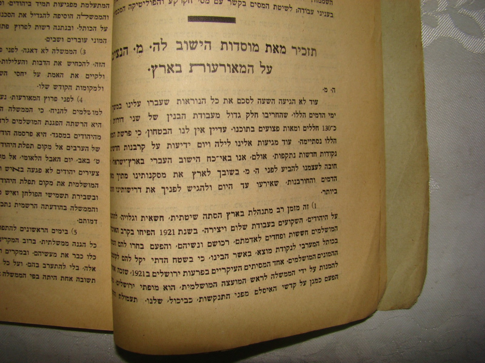 Book Jewish RARE Judaica Hebrew Palestine Israel 1929 Arab Riots Jerusalem תרפ"ט