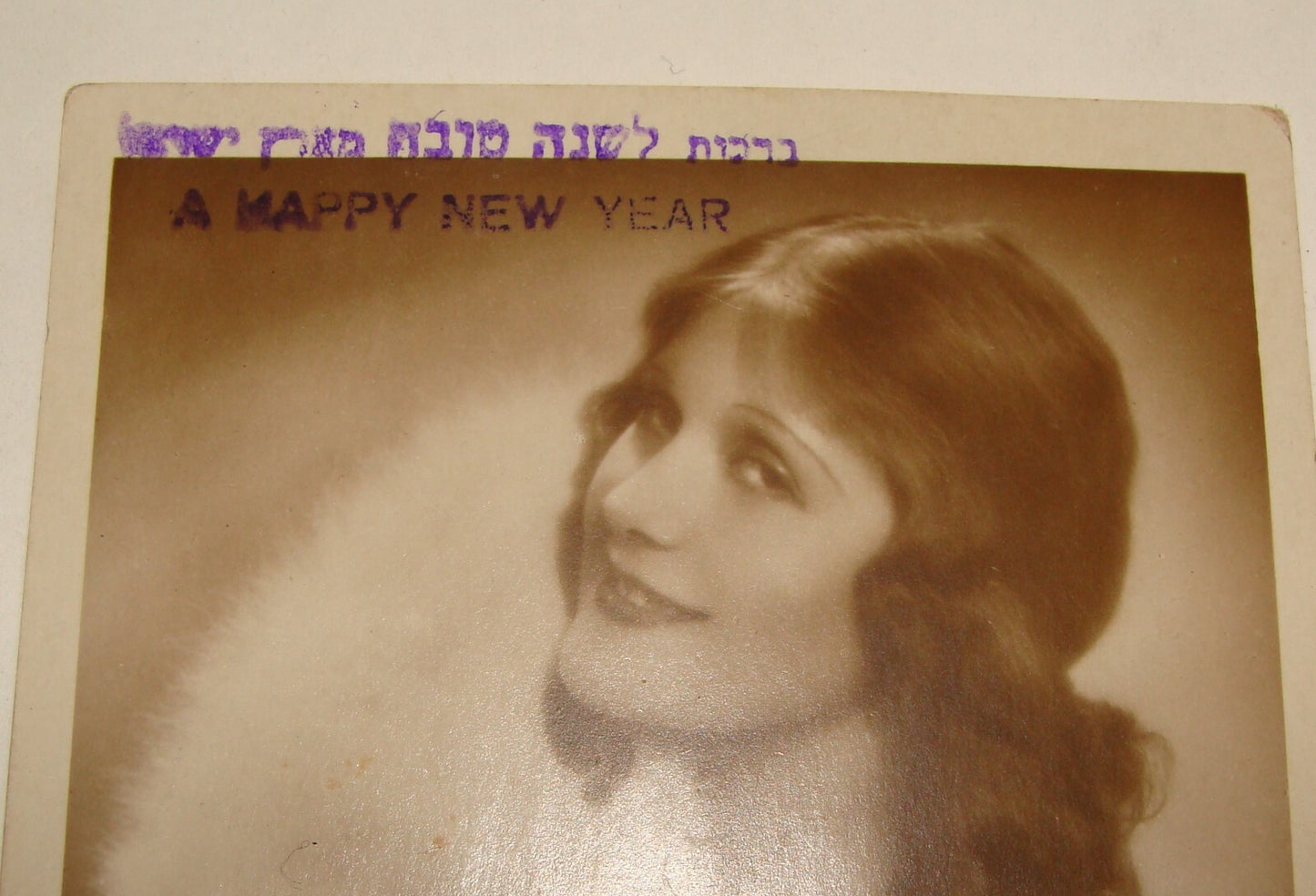 Photo Jewish Card 1920s vera malinowskaja Poland Actress Postcard New Year
