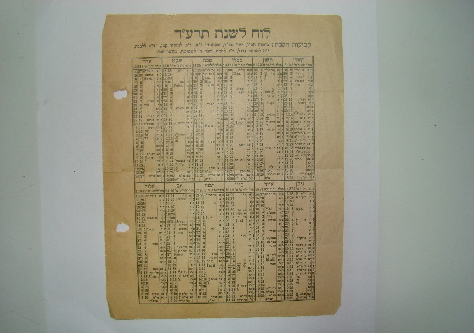 letter Palestine jewish judaica israel 1914 rabbi calendar russia hebrew antique
