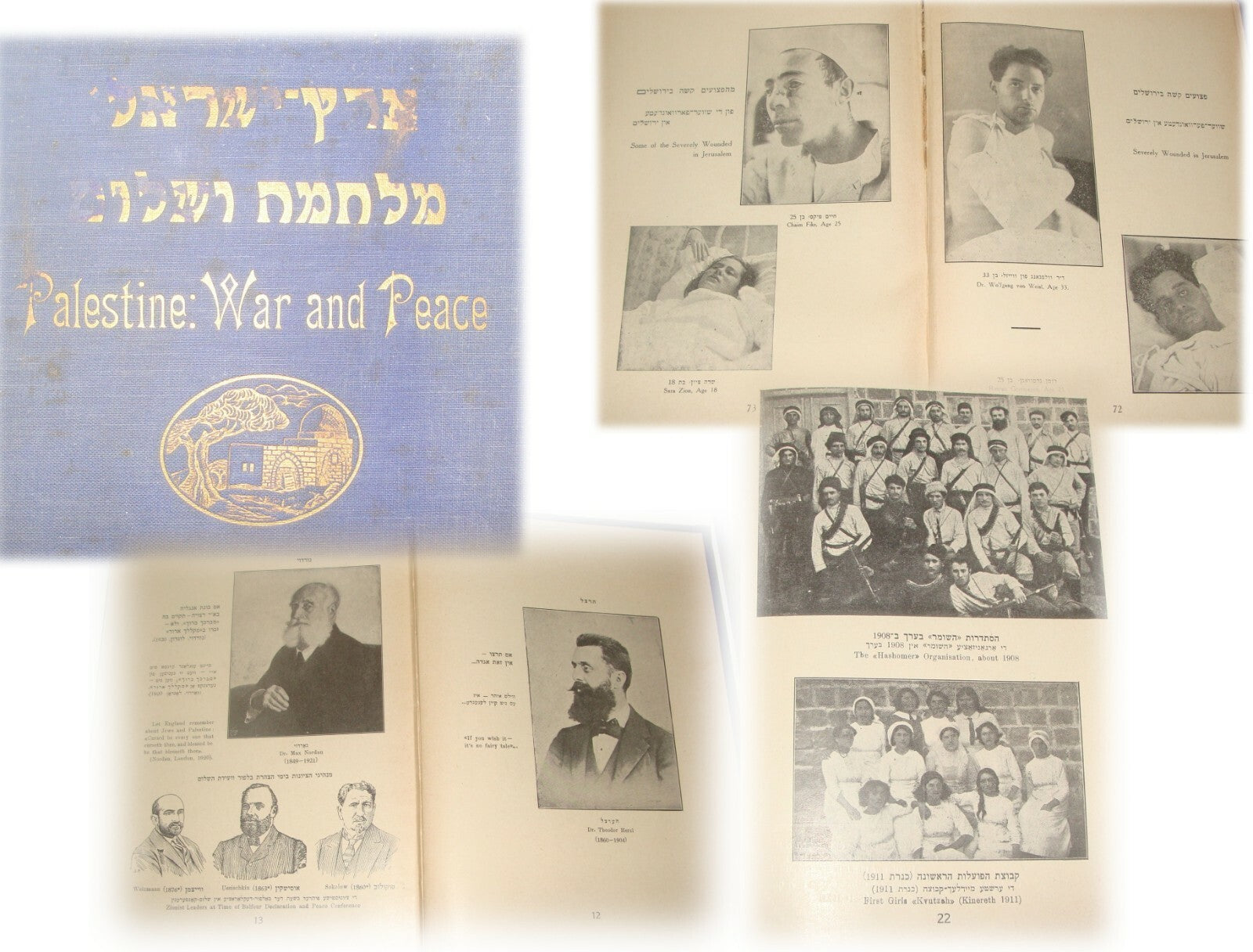Book Jewish RARE Judaica 1930 Israel Palestine War And Peace Zionist History
