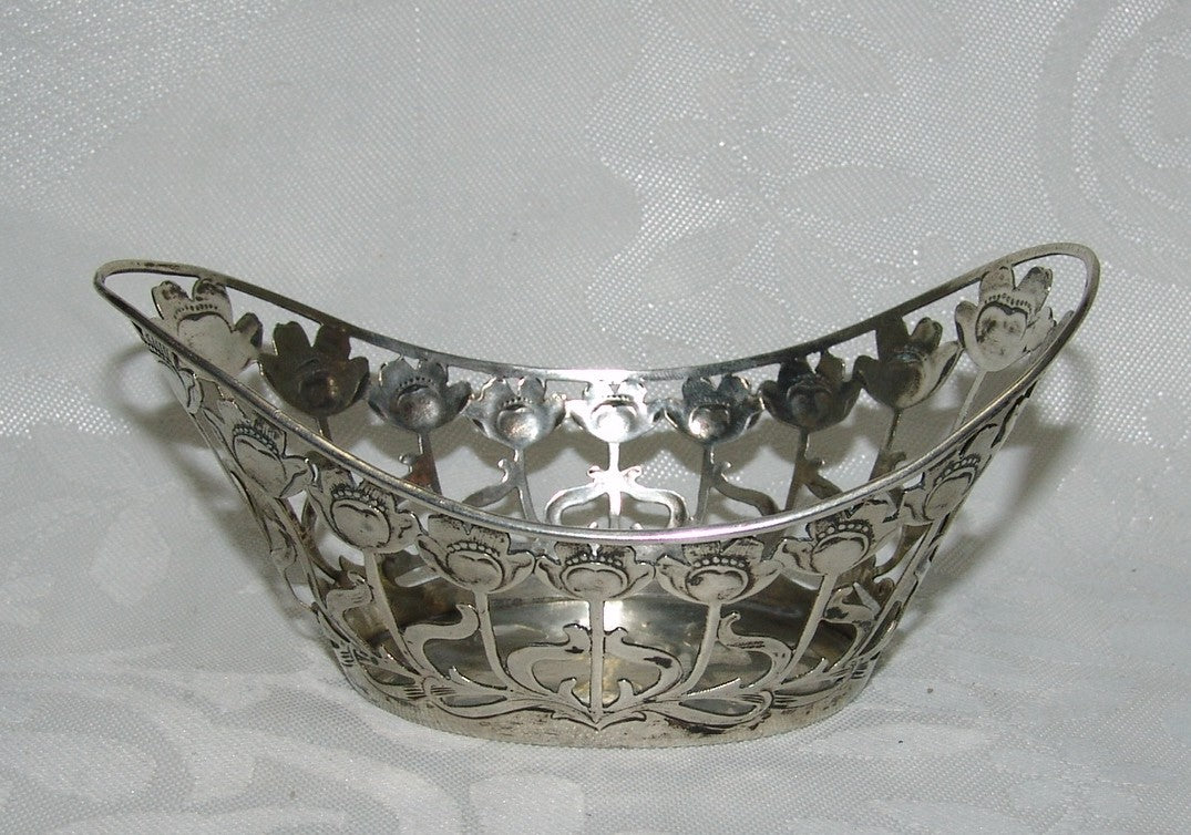 Germany Antique Silver 800 Depose   Dish Bowl Basket German Martin Mayer