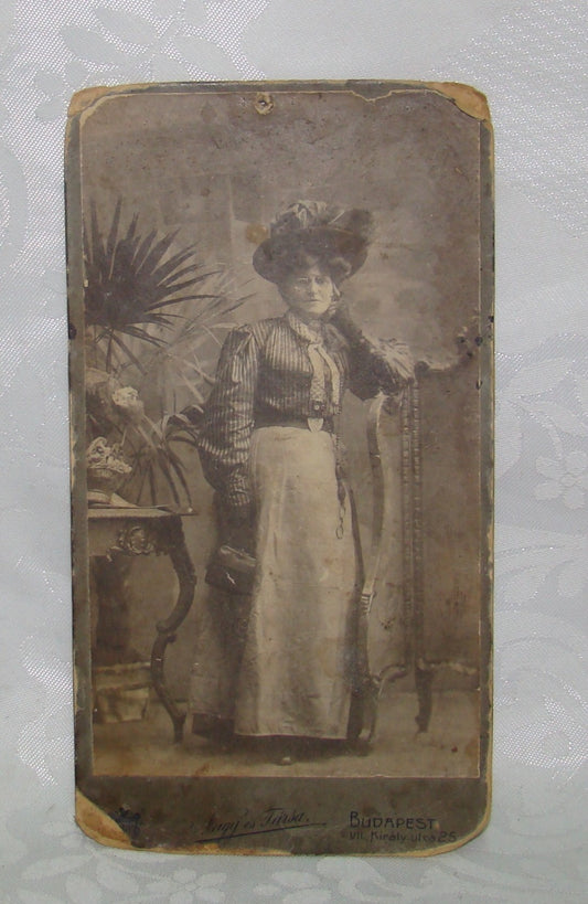 Photo Jewish Judaica Antique Hungary Budapest CDV Cabinet Writing