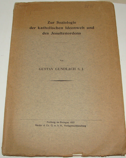 Germany German   1927 Book Sociology Christianity Catholic Jesus Philosophy